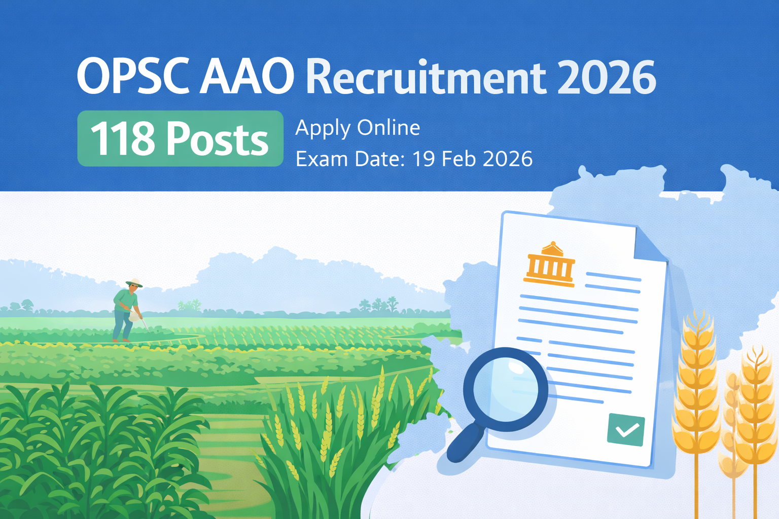 OPSC AAO Recruitment 2026 apply online for 118 Assistant Agriculture Officer posts