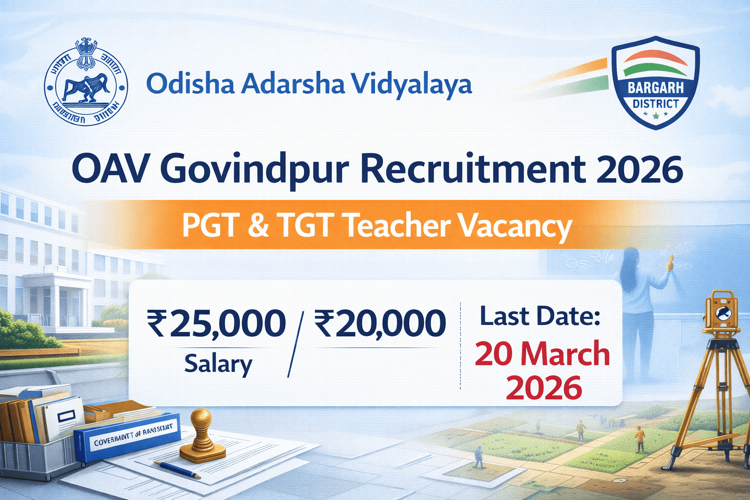 OAV Govindpur Recruitment 2026 PGT TGT Vacancy