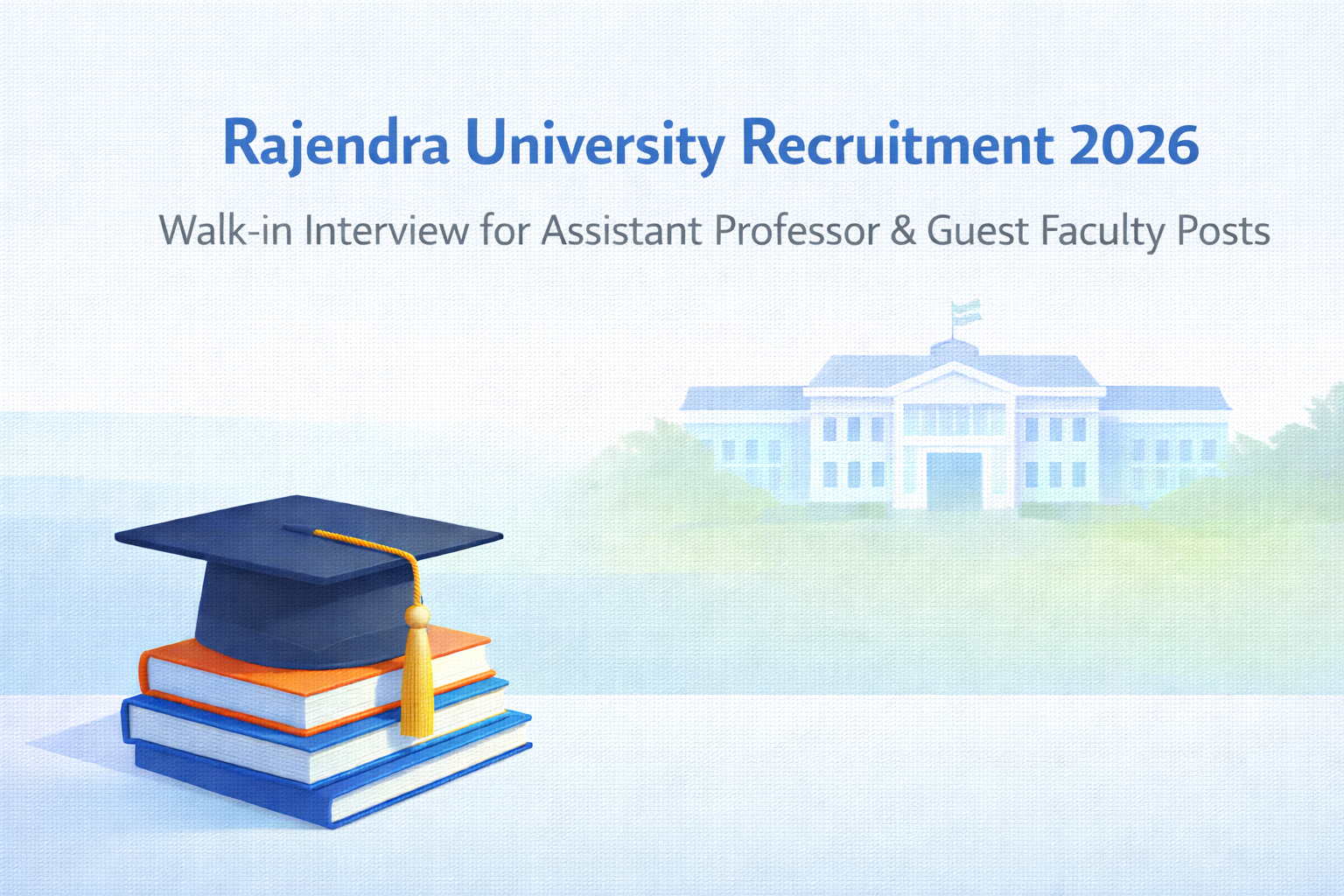 Rajendra University Recruitment 2026 walk-in interview for Assistant Professor and Guest Faculty posts