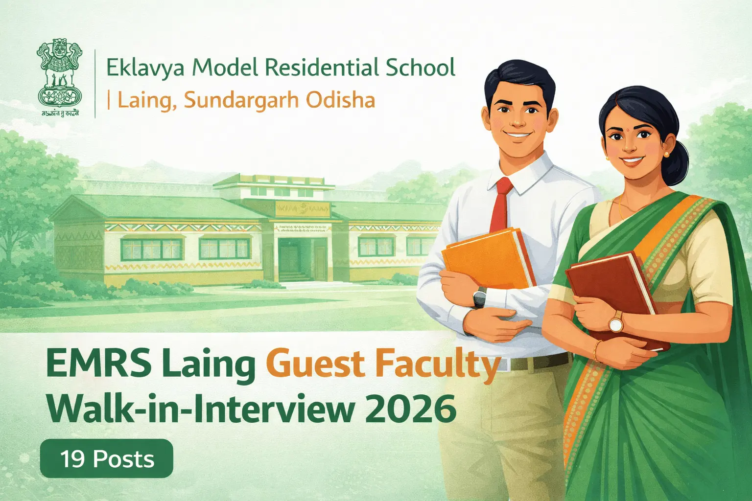 EMRS Laing Sundargarh Guest Faculty Walk-in-Interview 2026 PGT TGT PET 20 Posts Official Notification Odisha