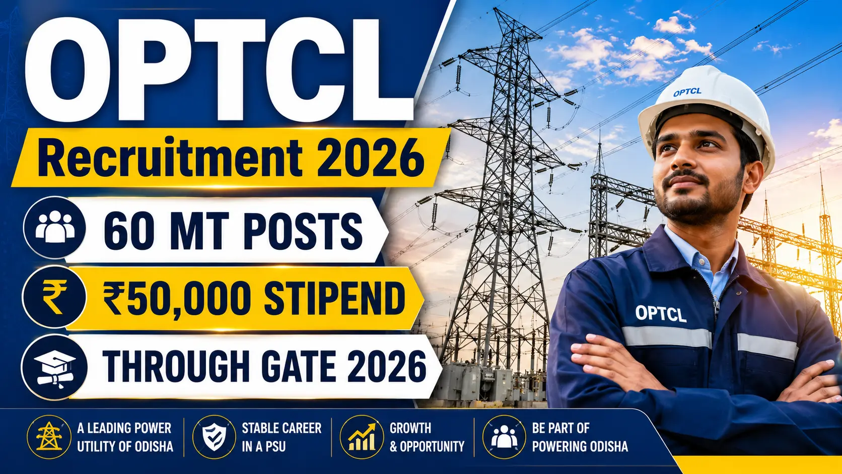 OPTCL Recruitment 2026 notification for 60 Management Trainee Electrical posts through GATE 2026