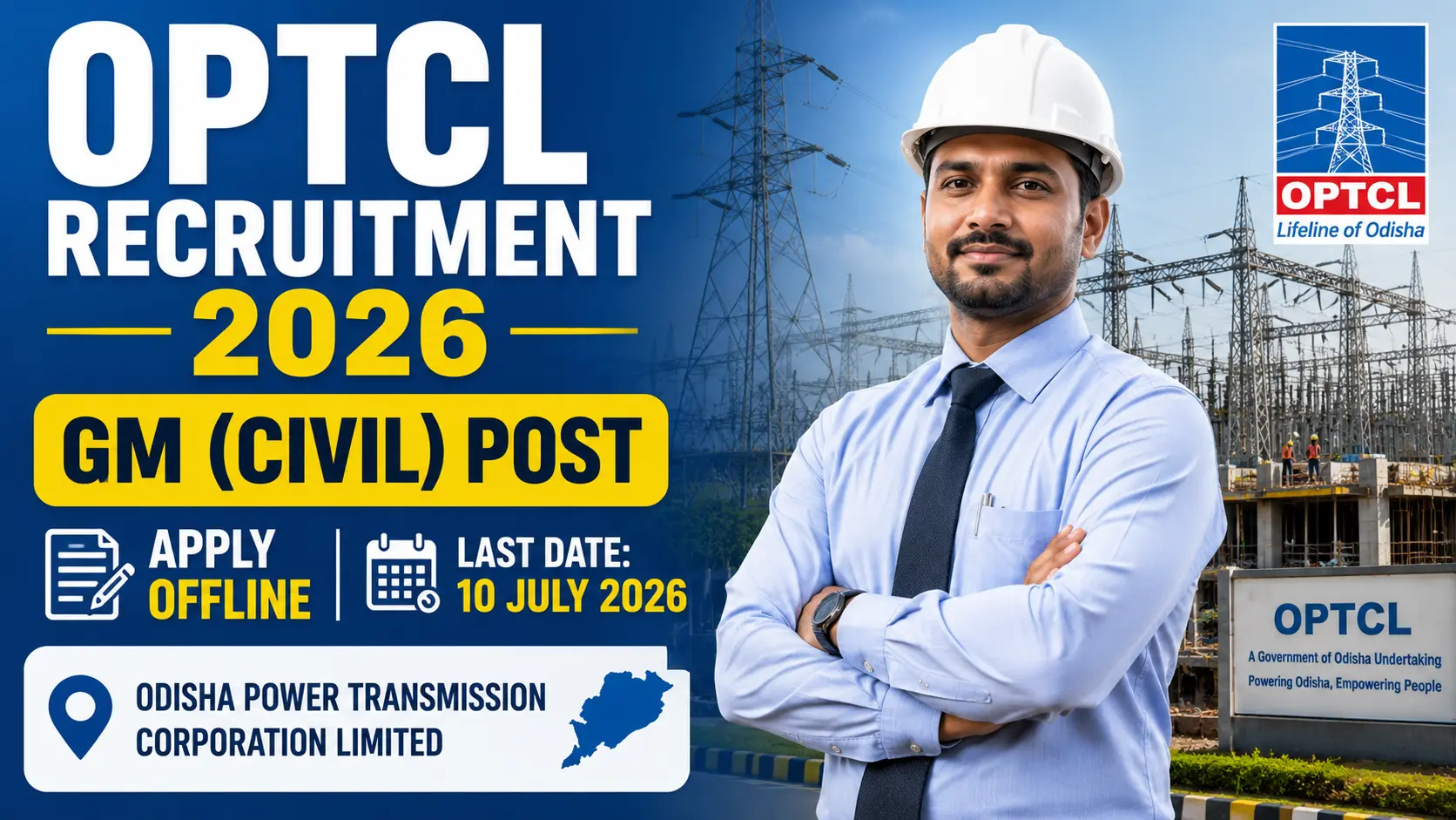OPTCL Recruitment 2026 Apply Offline for General Manager Civil Post