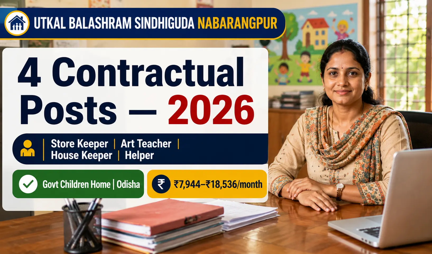 Utkal Balashram Sindhiguda Nabarangpur Recruitment 2026 — 4 Contractual Posts