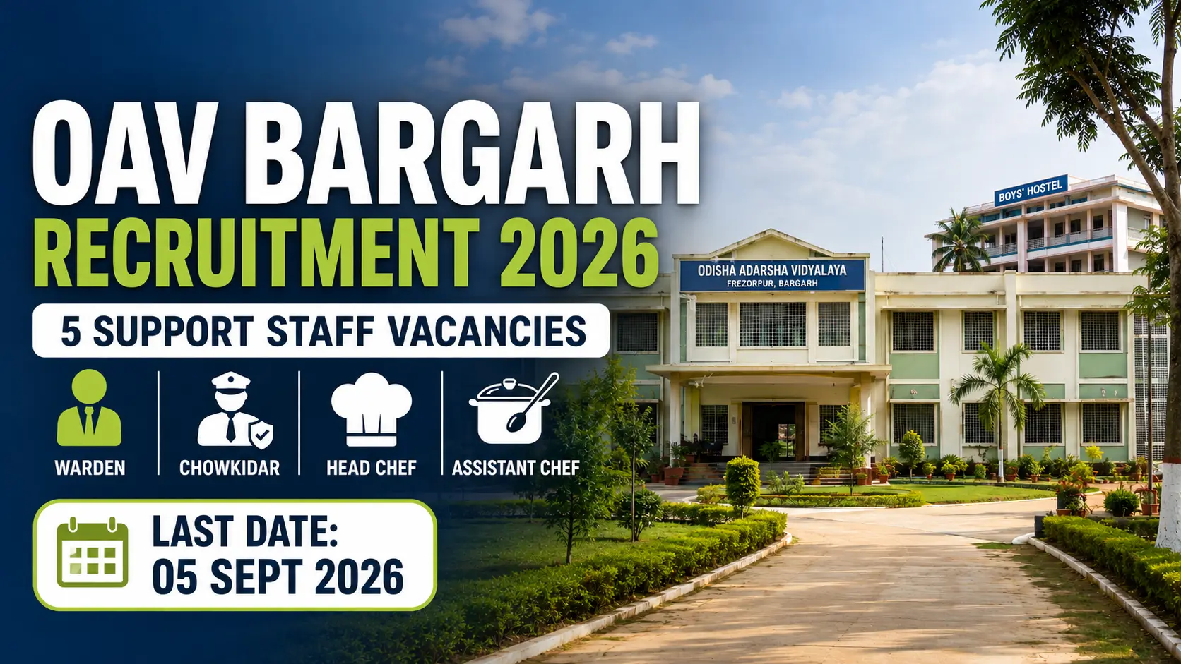 OAV Frezorpur Bargarh Recruitment 2026 – 5 Support Staff Vacancies