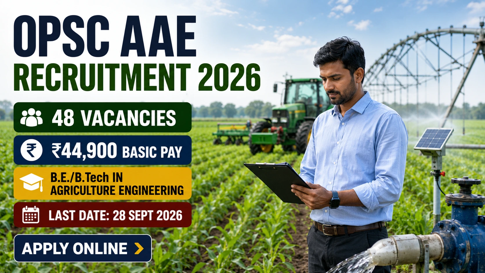 OPSC Assistant Agriculture Engineer Recruitment 2026 – 48 Posts
