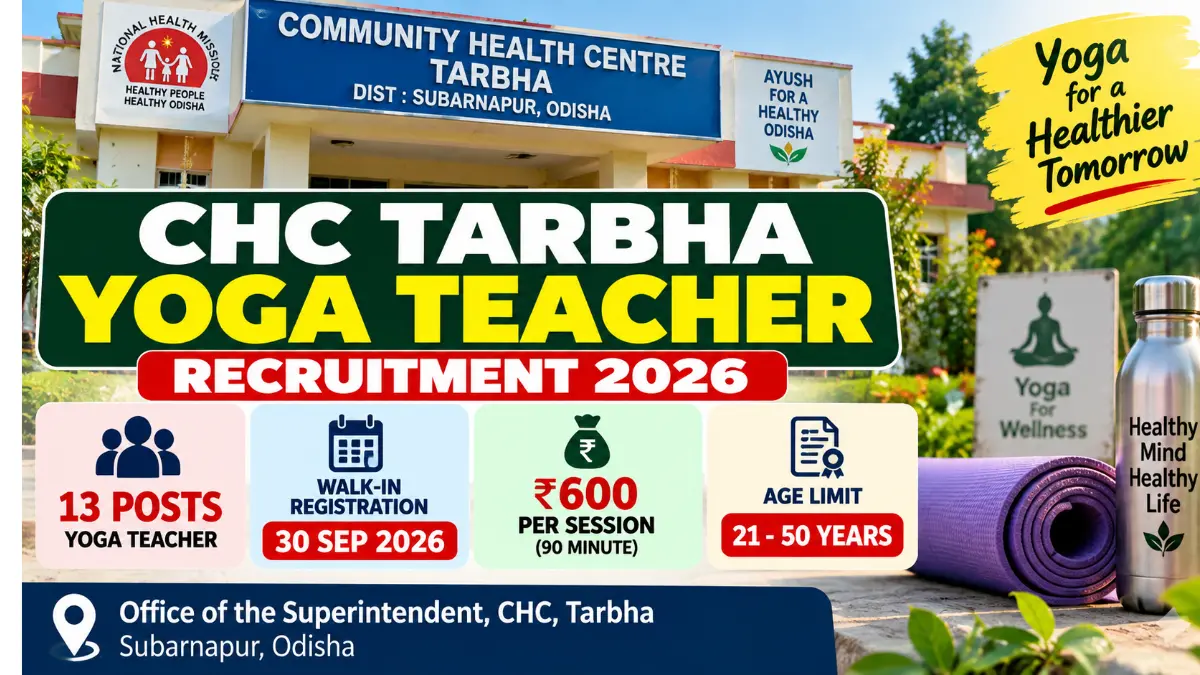 CHC Tarbha Yoga Teacher Recruitment 2026 – 13 Posts
