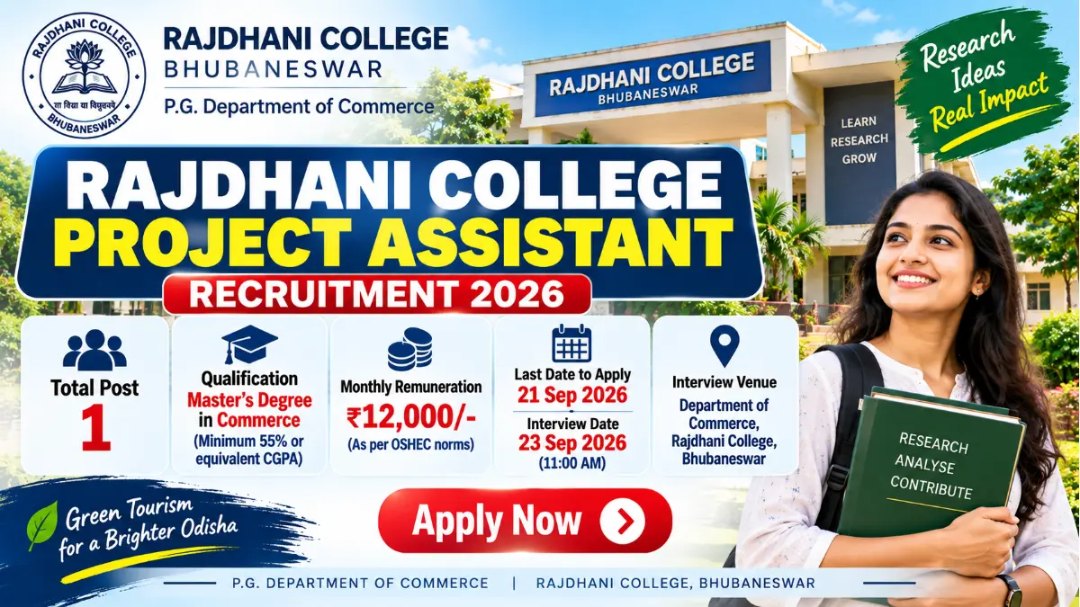 Rajdhani College Project Assistant Recruitment 2026