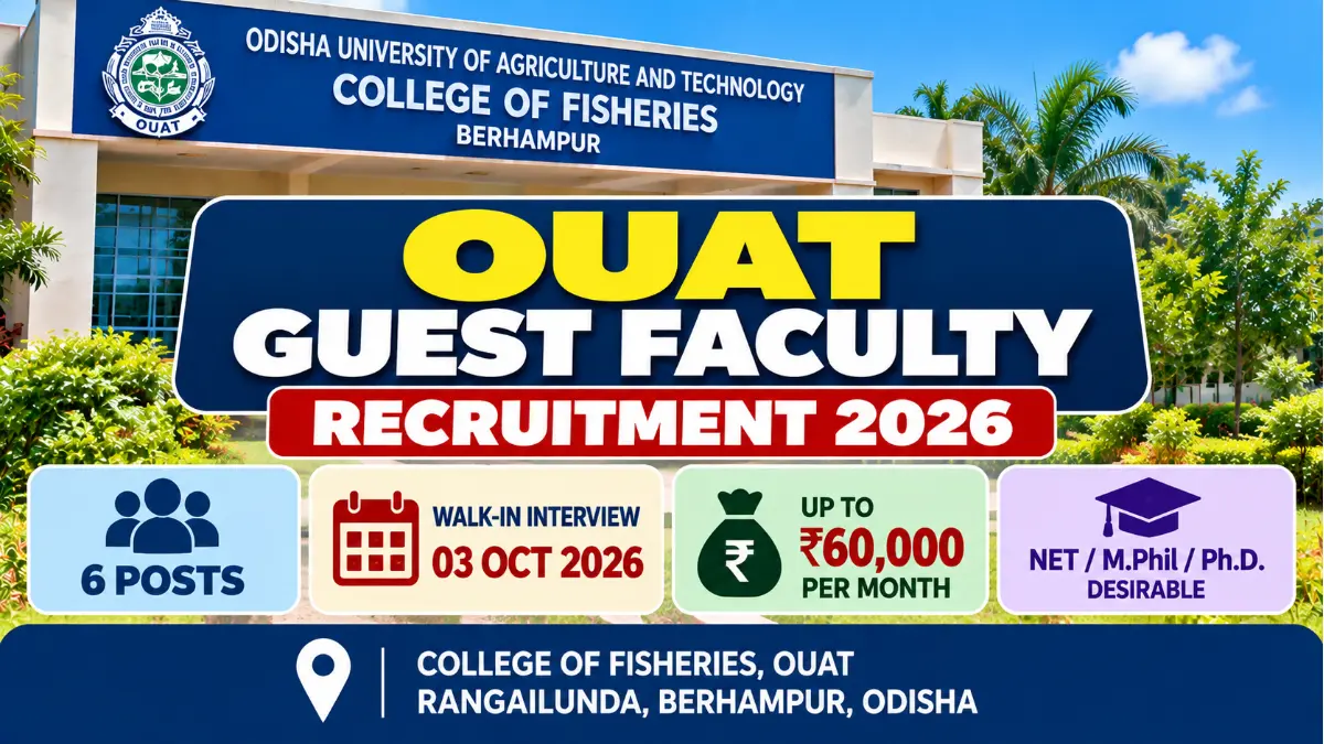 OUAT Guest Faculty Recruitment 2026 – 6 Posts