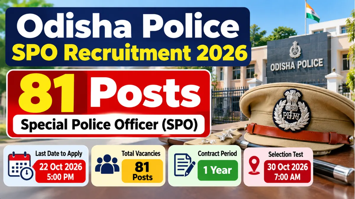 Odisha Police SPO Recruitment 2026 – 81 Special Police Officer Posts